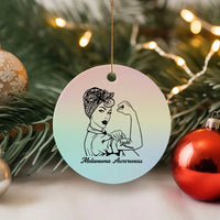 Melanoma Awareness Strong Woman Ceramic Ornament Feminist Warrior