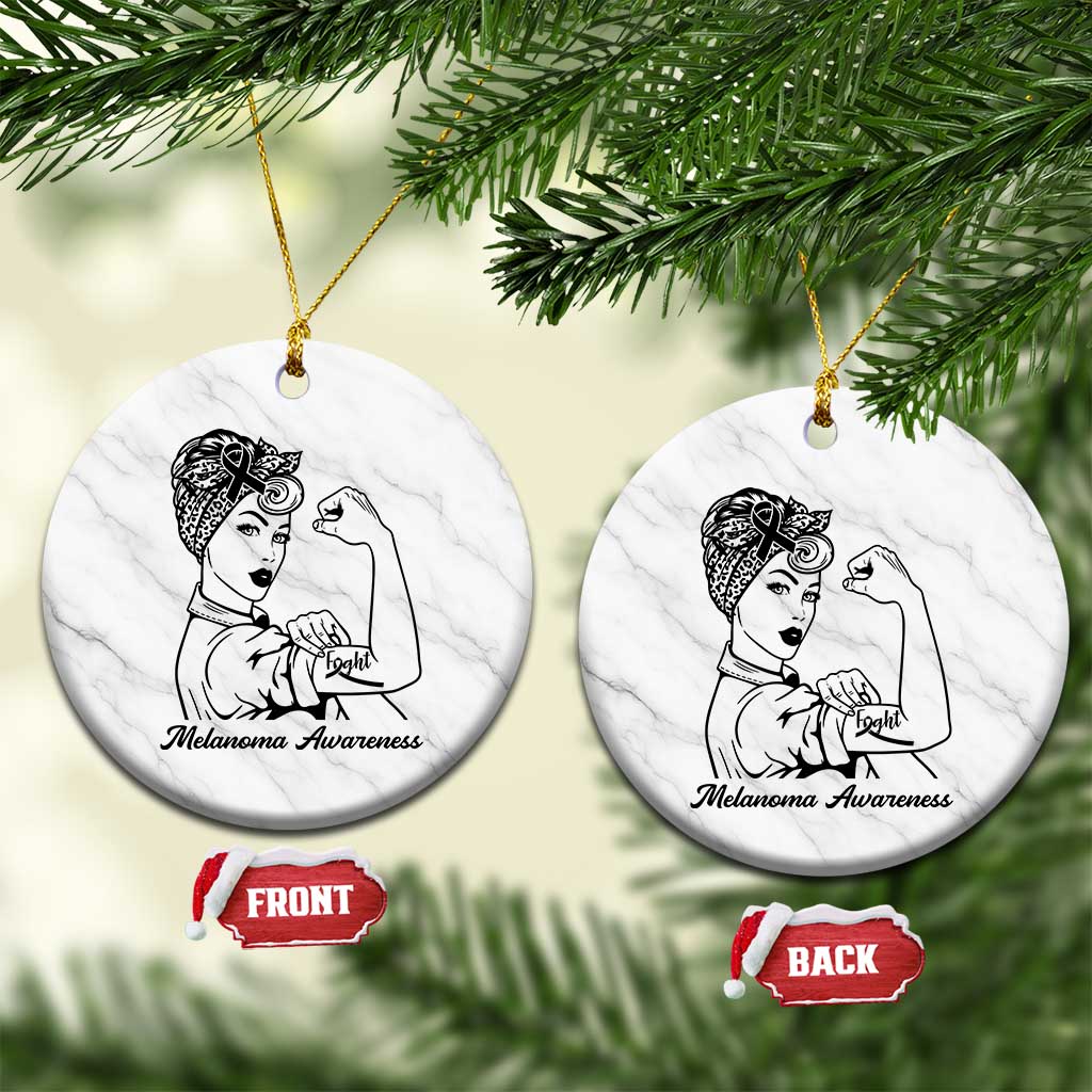 Melanoma Awareness Strong Woman Ceramic Ornament Feminist Warrior