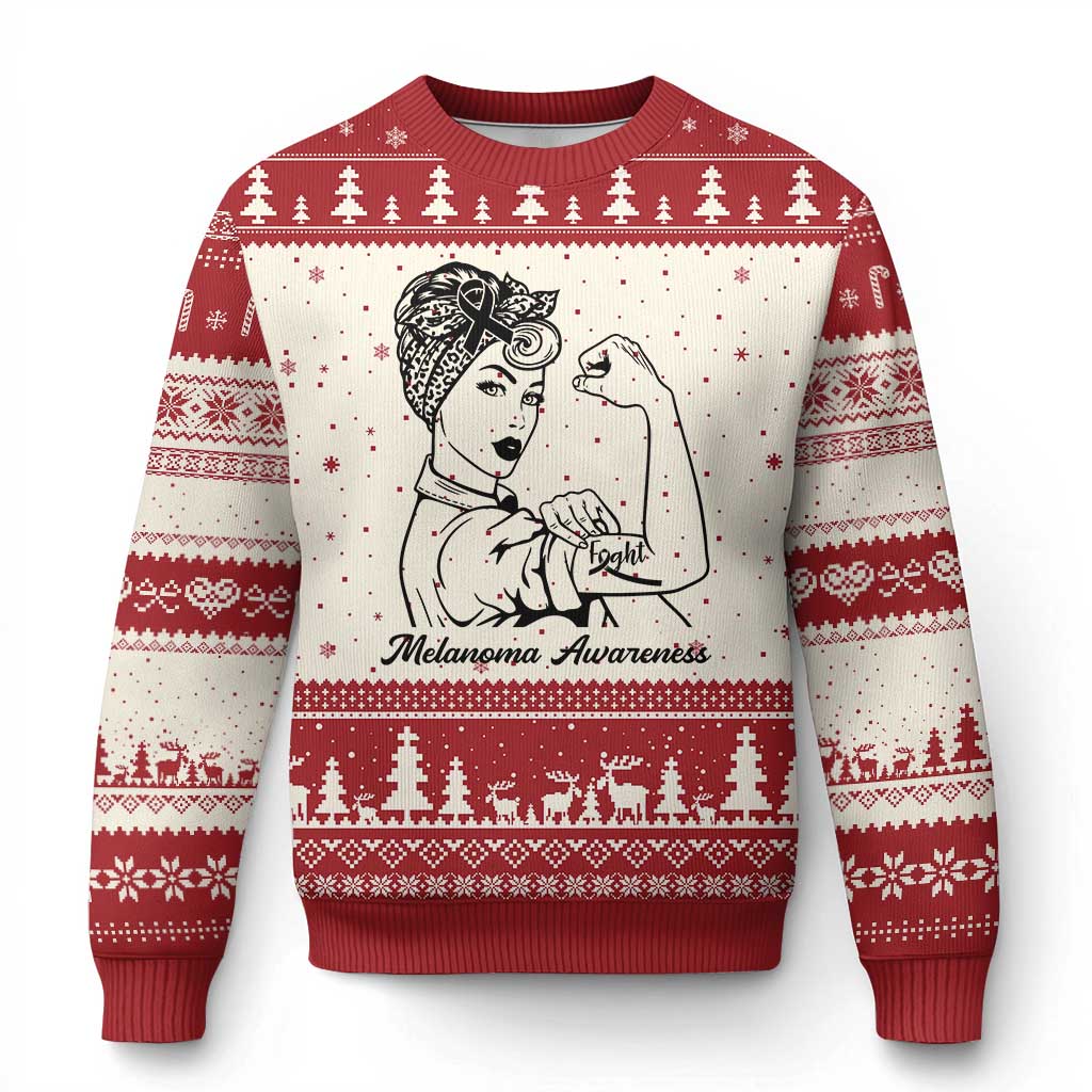 Melanoma Awareness Strong Woman Ugly Christmas Sweater Feminist Warrior