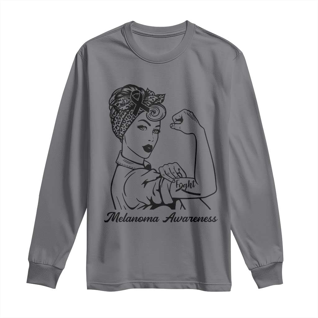 Melanoma Awareness Strong Woman Long Sleeve Shirt Feminist Warrior