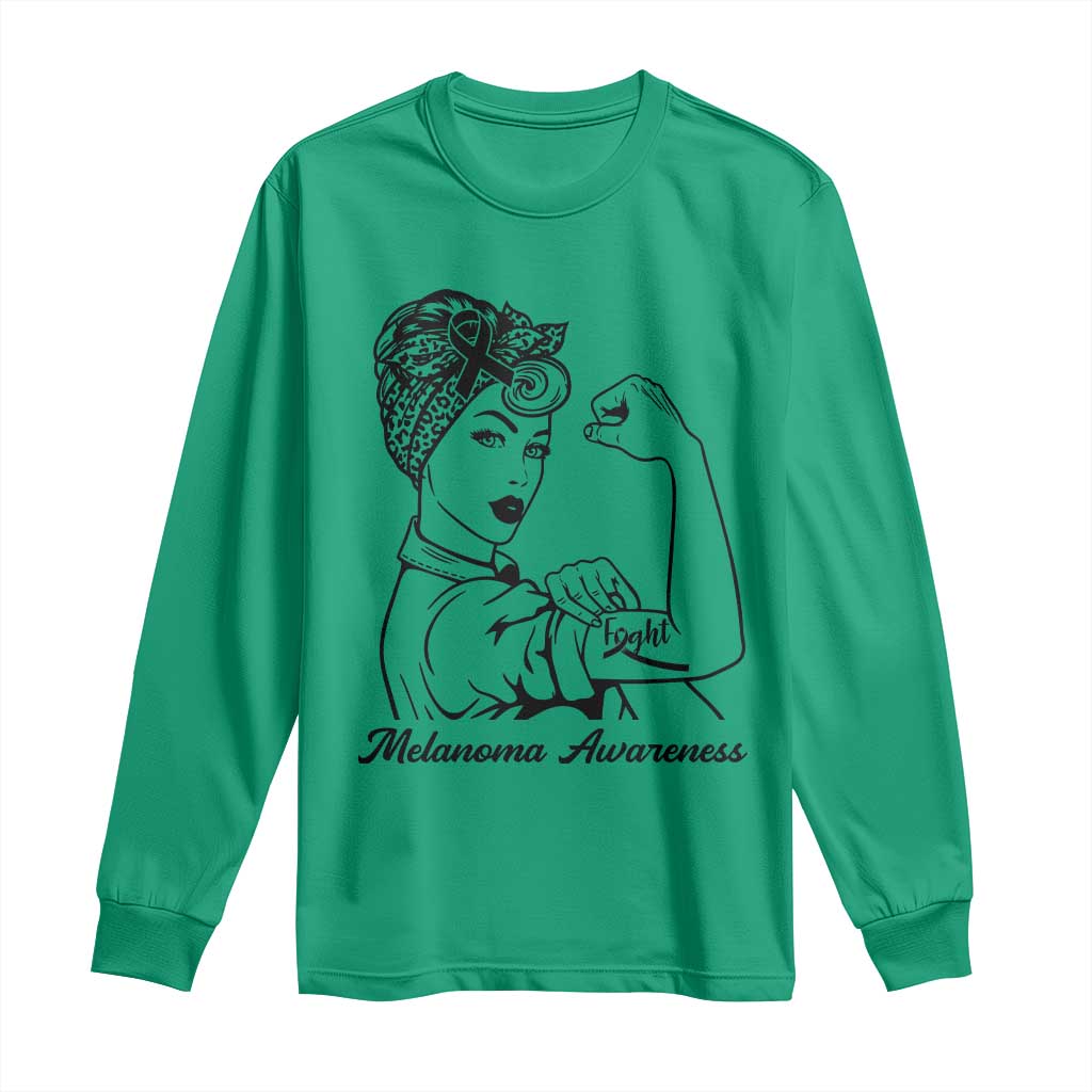 Melanoma Awareness Strong Woman Long Sleeve Shirt Feminist Warrior