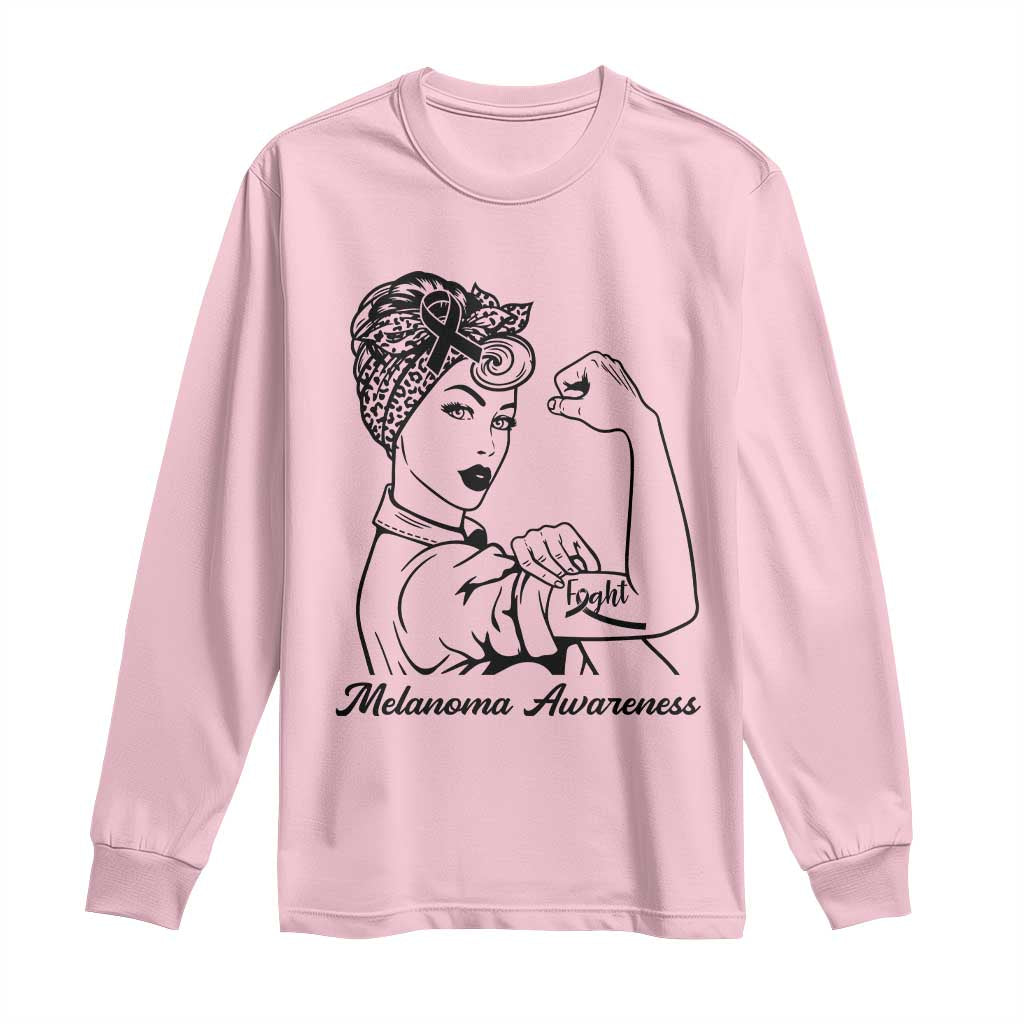 Melanoma Awareness Strong Woman Long Sleeve Shirt Feminist Warrior