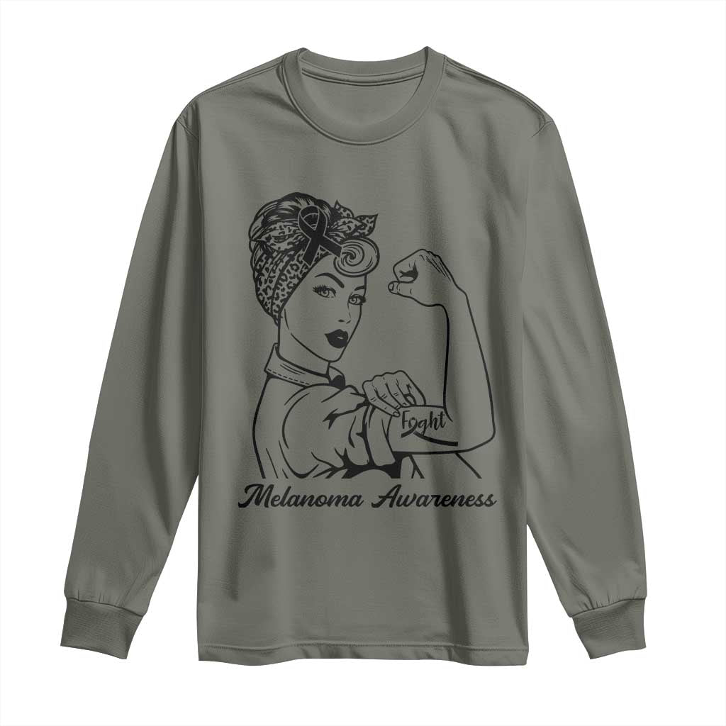 Melanoma Awareness Strong Woman Long Sleeve Shirt Feminist Warrior