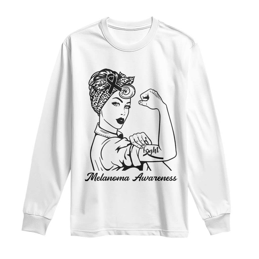Melanoma Awareness Strong Woman Long Sleeve Shirt Feminist Warrior