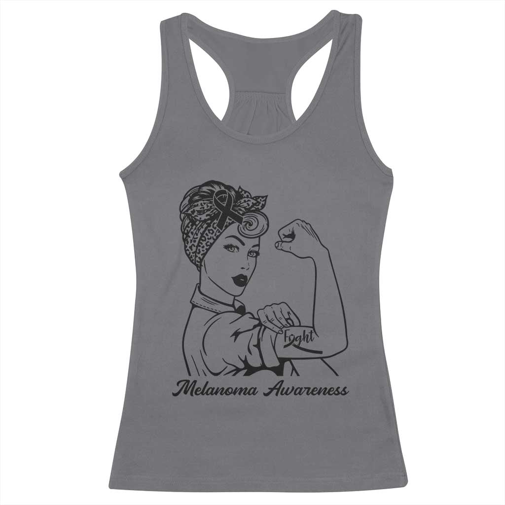 Melanoma Awareness Strong Woman Racerback Tank Top Feminist Warrior