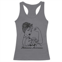 Melanoma Awareness Strong Woman Racerback Tank Top Feminist Warrior