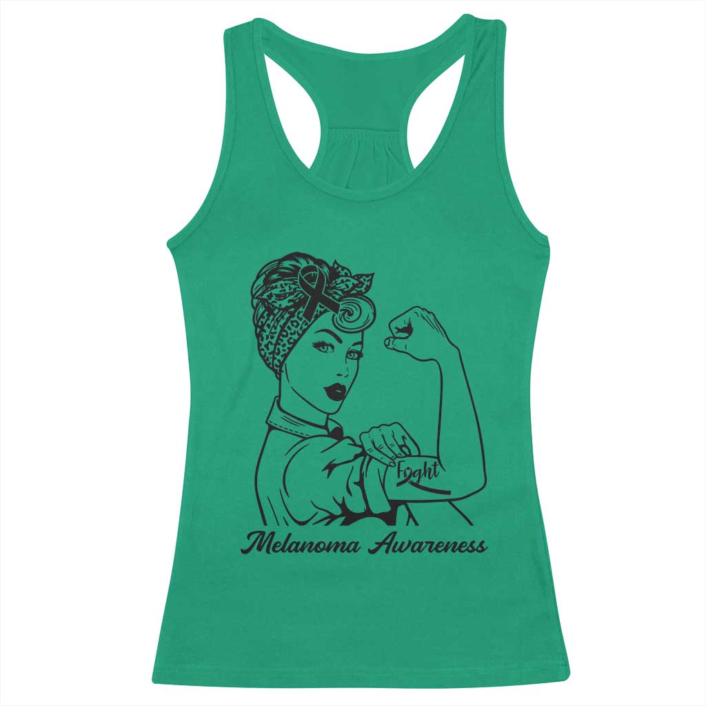 Melanoma Awareness Strong Woman Racerback Tank Top Feminist Warrior