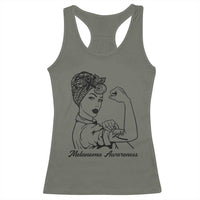 Melanoma Awareness Strong Woman Racerback Tank Top Feminist Warrior