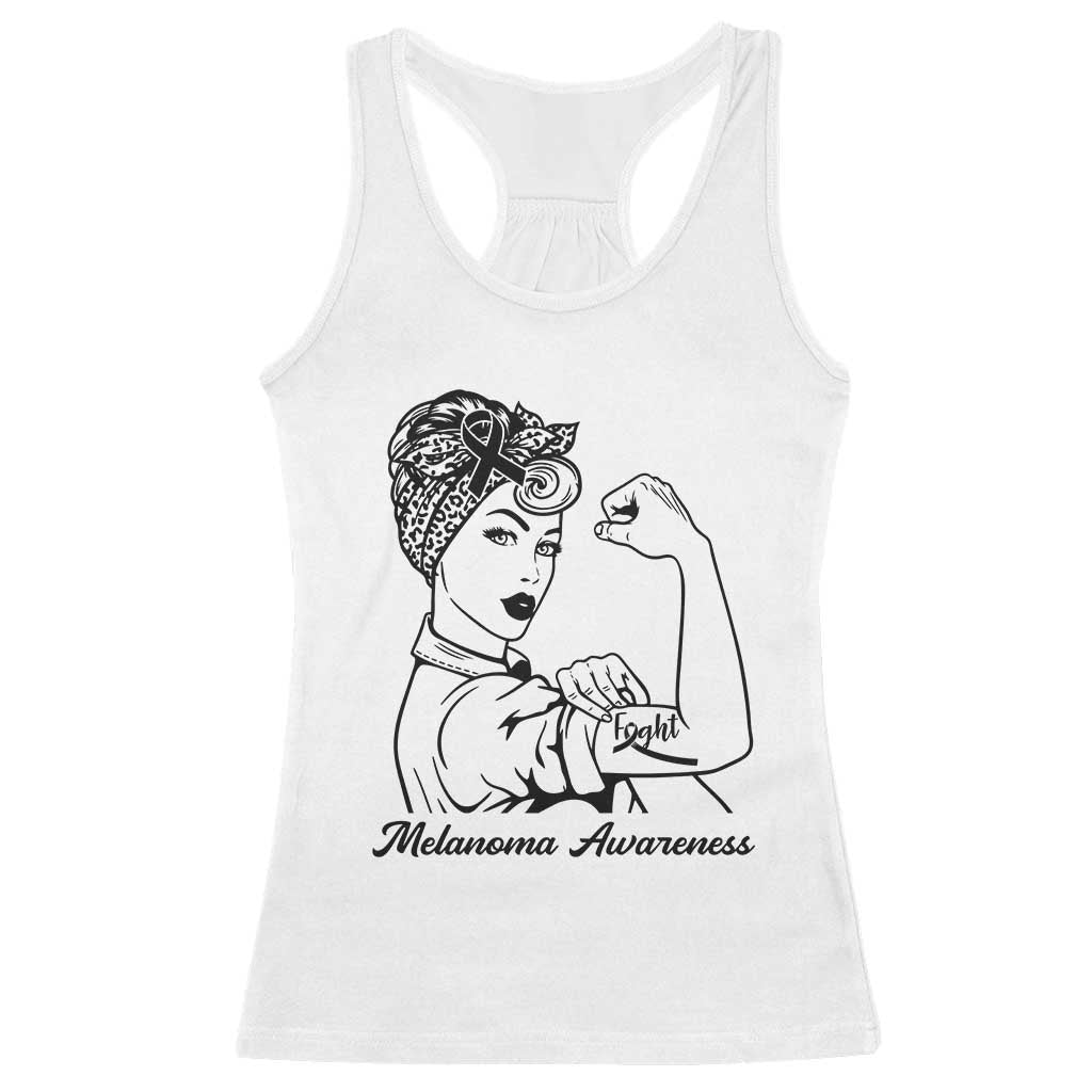 Melanoma Awareness Strong Woman Racerback Tank Top Feminist Warrior