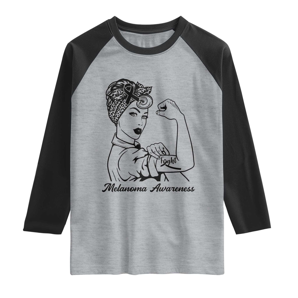 Melanoma Awareness Strong Woman Raglan Shirt Feminist Warrior