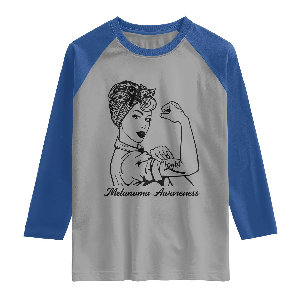 Melanoma Awareness Strong Woman Raglan Shirt Feminist Warrior