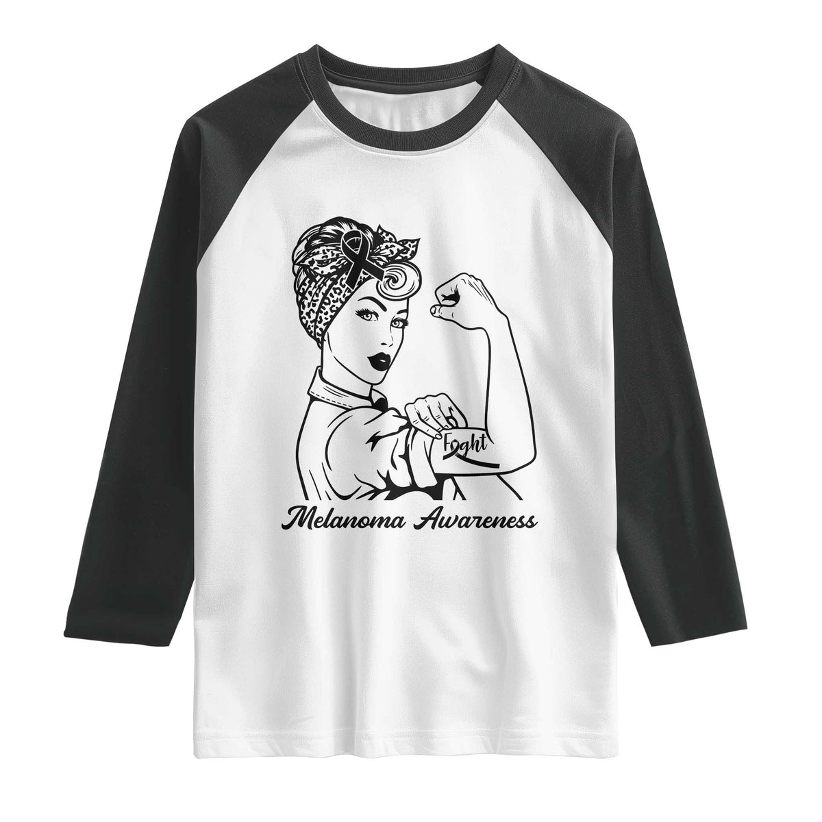 Melanoma Awareness Strong Woman Raglan Shirt Feminist Warrior