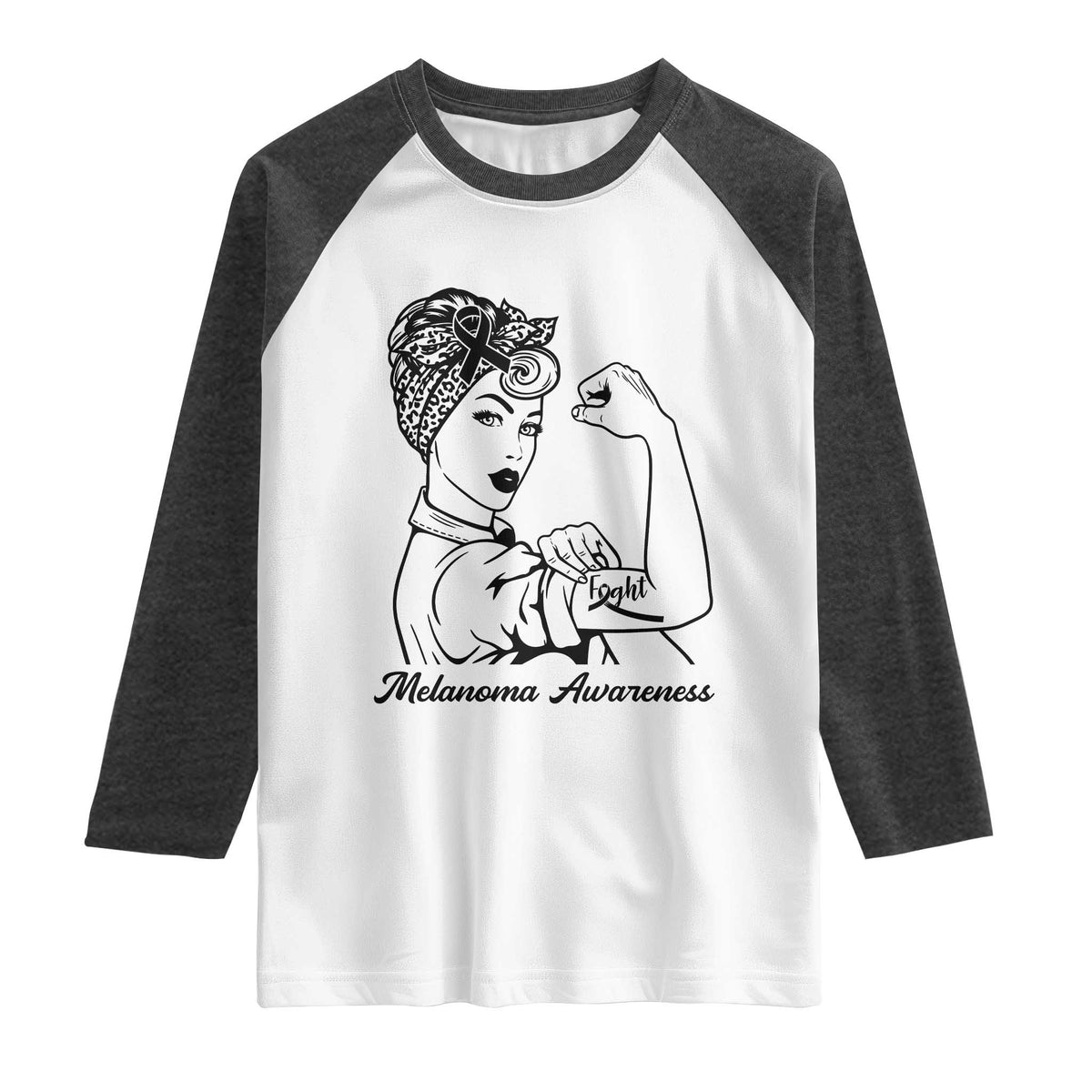 Melanoma Awareness Strong Woman Raglan Shirt Feminist Warrior