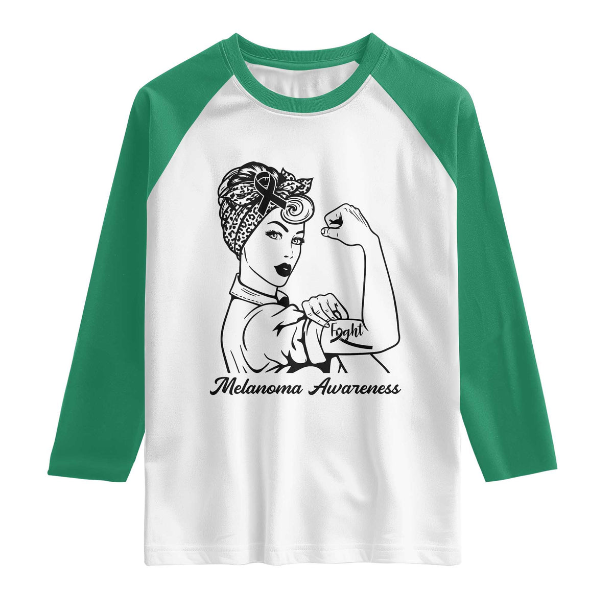 Melanoma Awareness Strong Woman Raglan Shirt Feminist Warrior