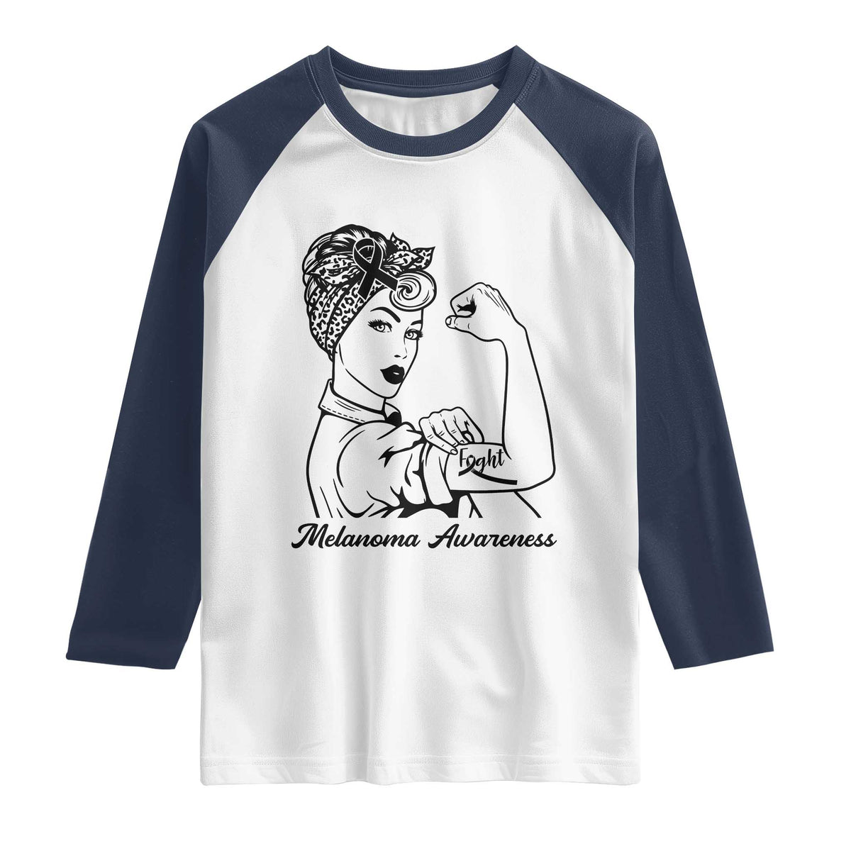 Melanoma Awareness Strong Woman Raglan Shirt Feminist Warrior
