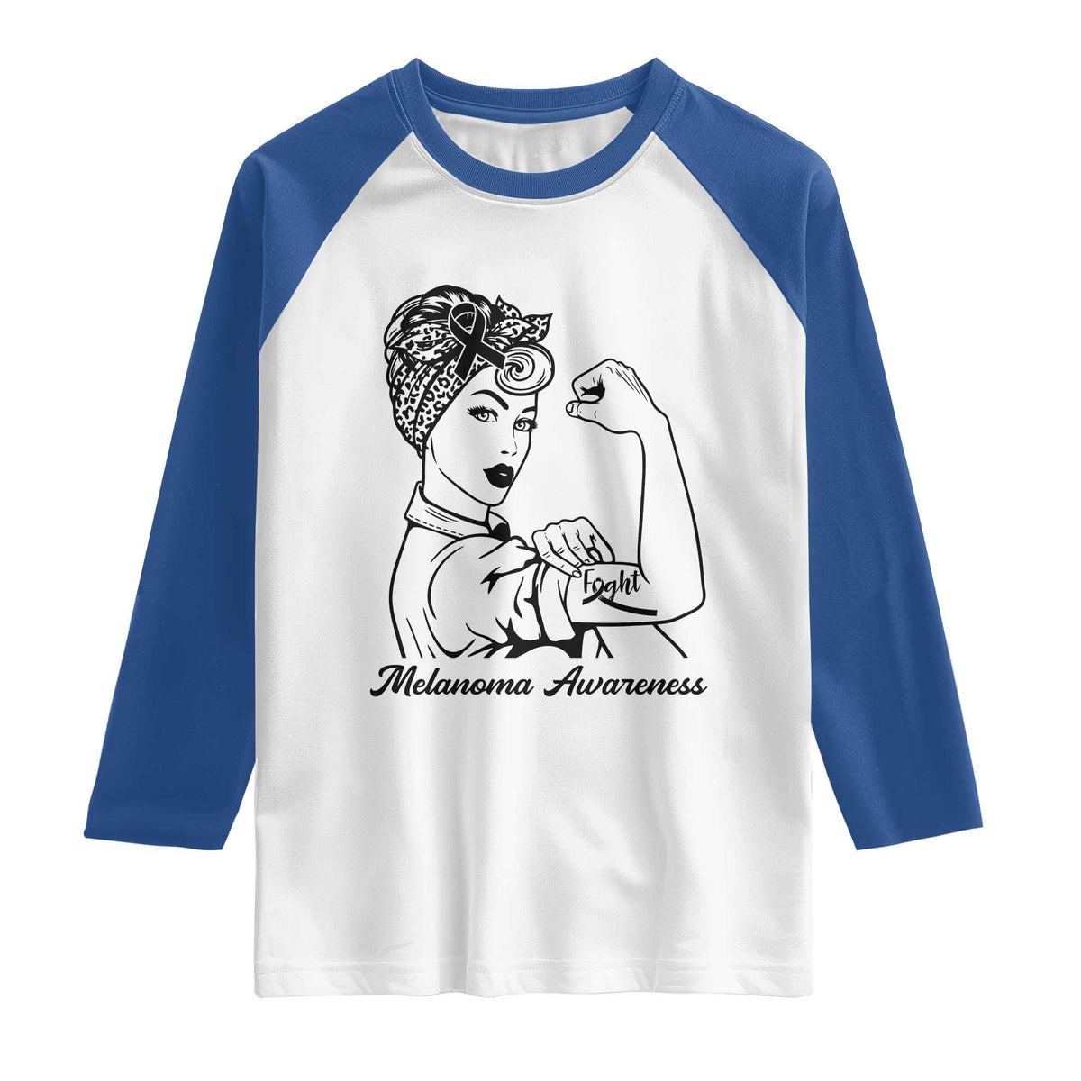 Melanoma Awareness Strong Woman Raglan Shirt Feminist Warrior