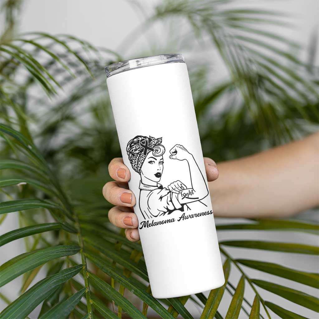 Melanoma Awareness Strong Woman Skinny Tumbler Feminist Warrior