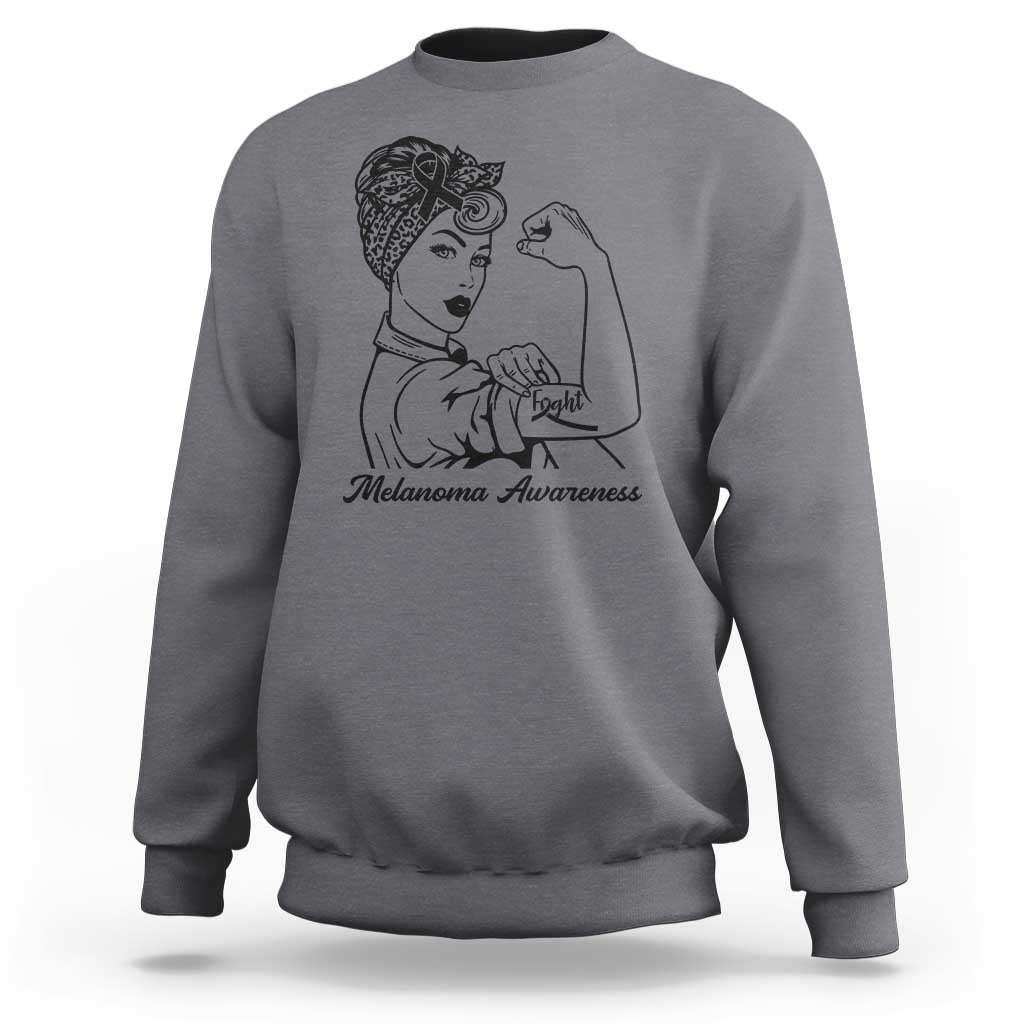 Melanoma Awareness Strong Woman Sweatshirt Feminist Warrior