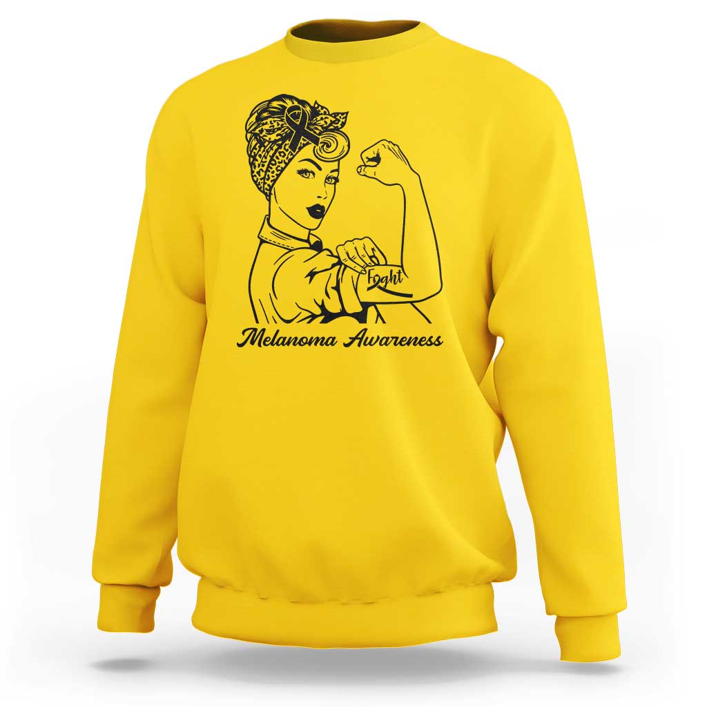 Melanoma Awareness Strong Woman Sweatshirt Feminist Warrior