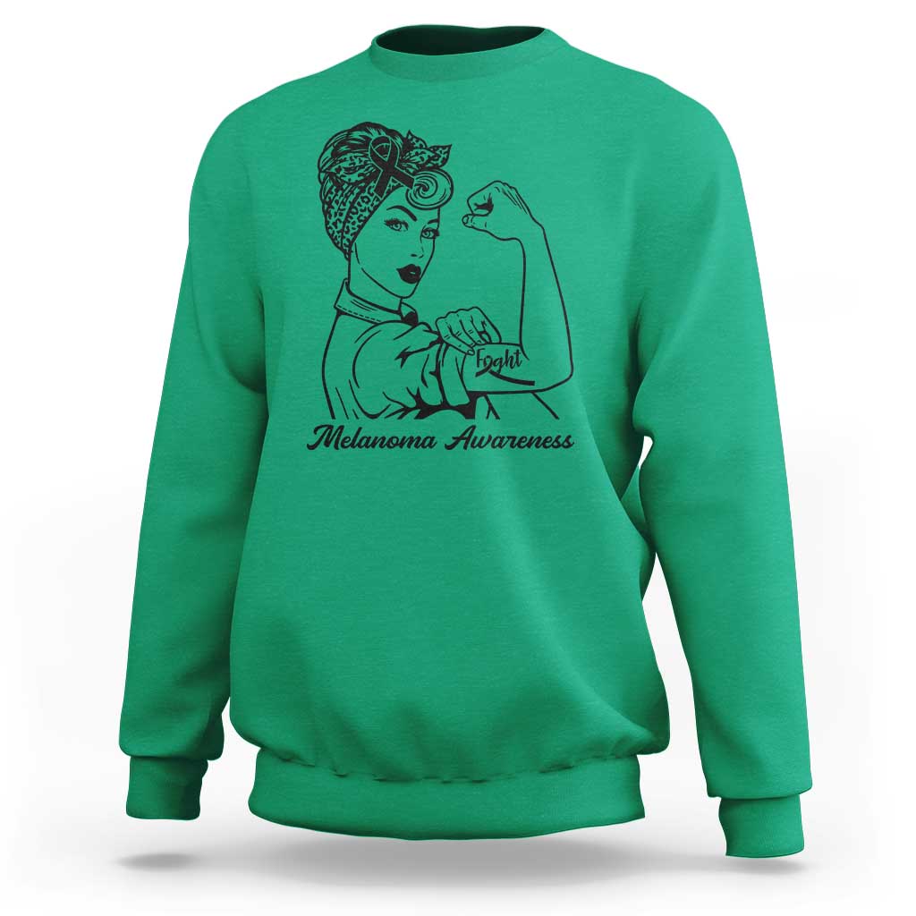 Melanoma Awareness Strong Woman Sweatshirt Feminist Warrior