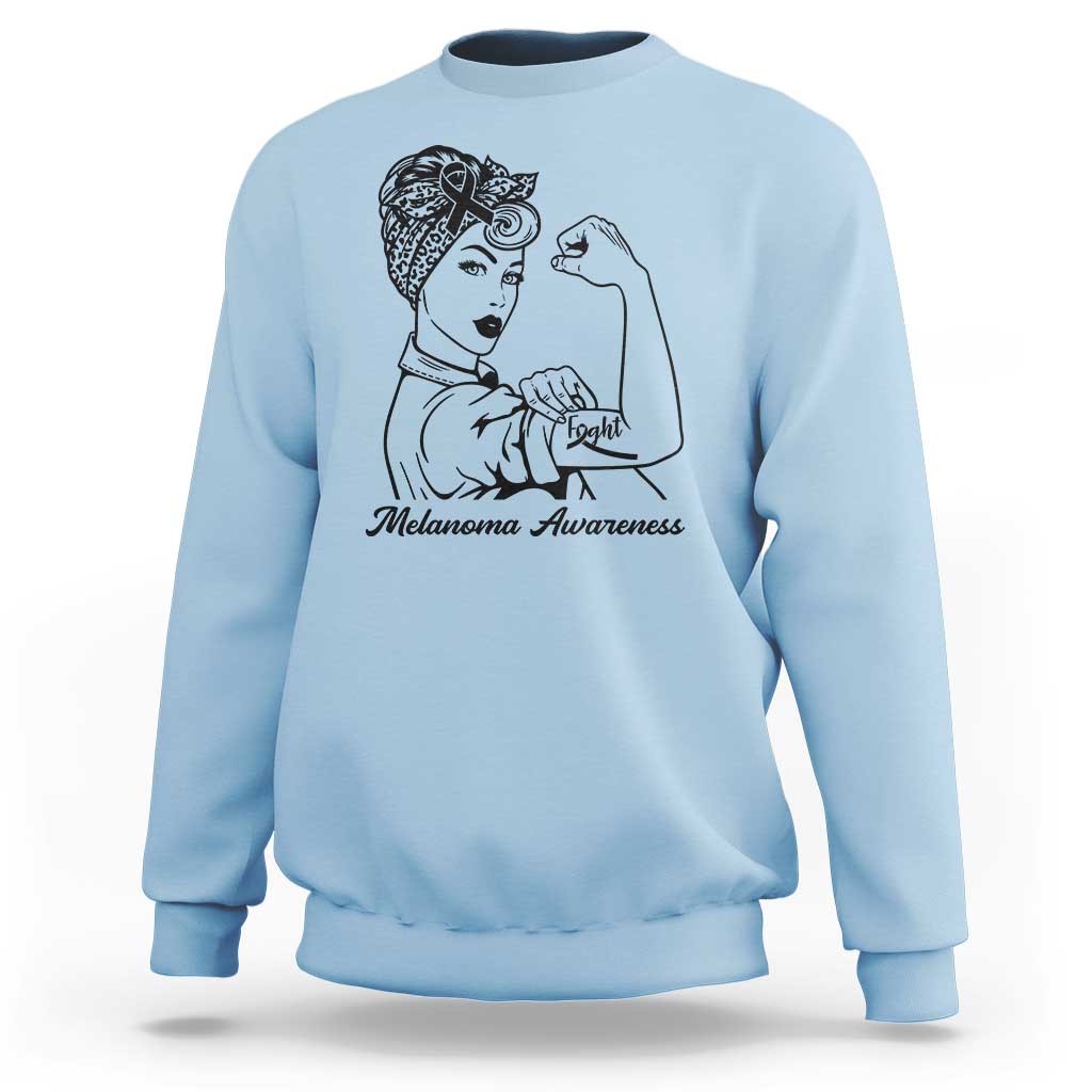 Melanoma Awareness Strong Woman Sweatshirt Feminist Warrior