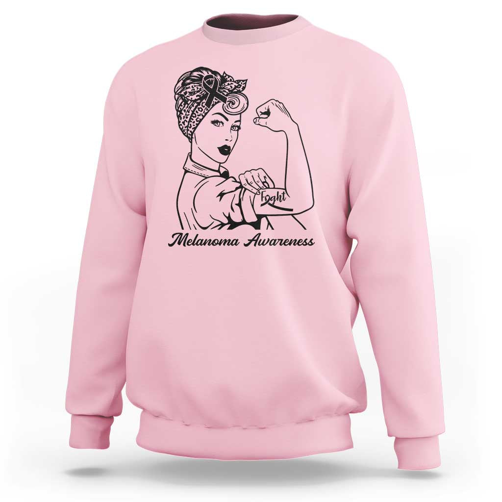 Melanoma Awareness Strong Woman Sweatshirt Feminist Warrior