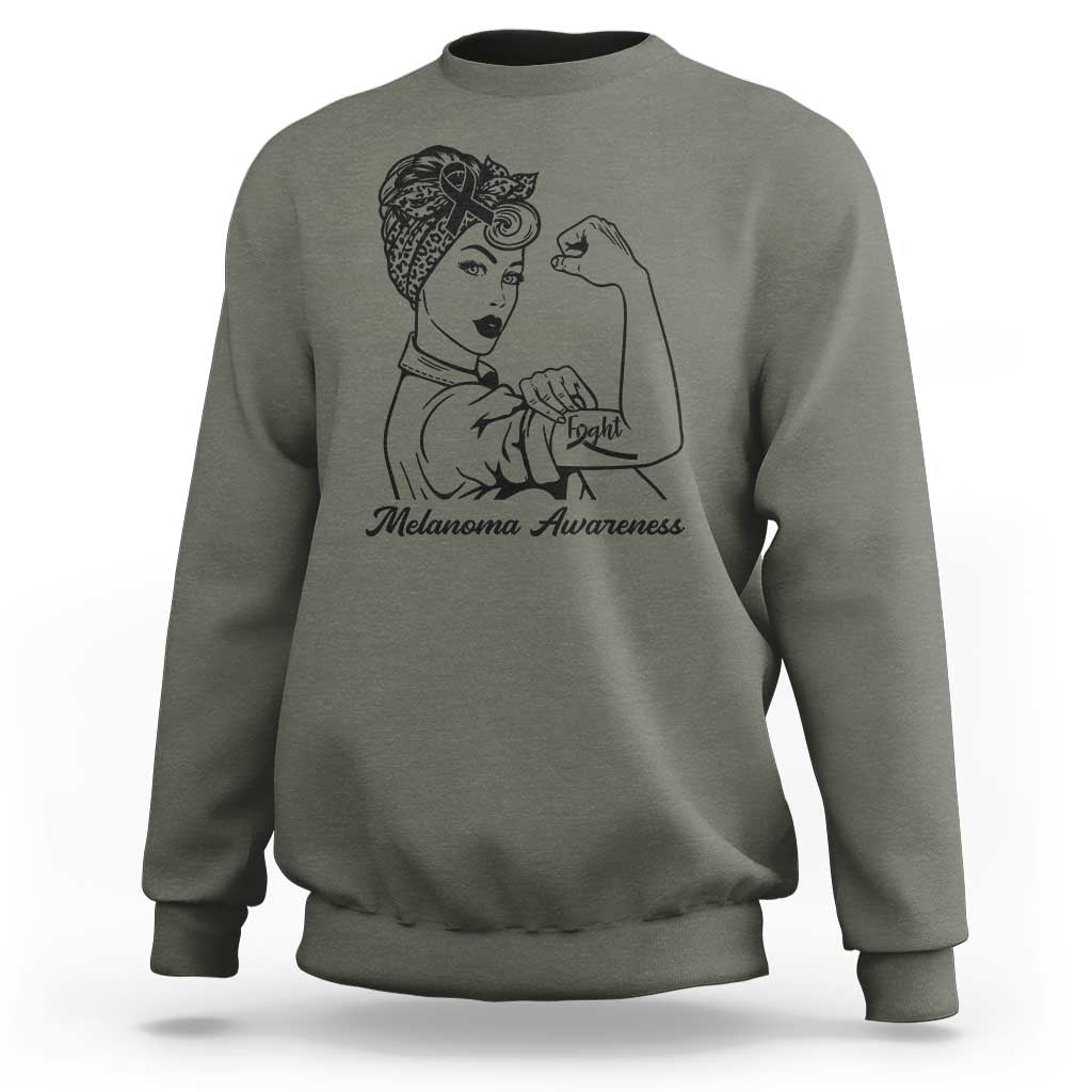 Melanoma Awareness Strong Woman Sweatshirt Feminist Warrior