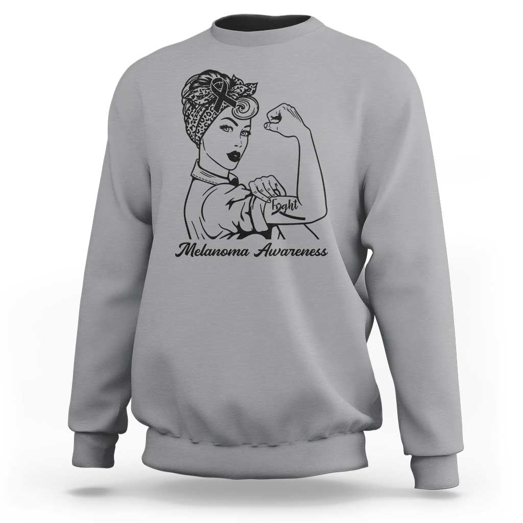 Melanoma Awareness Strong Woman Sweatshirt Feminist Warrior