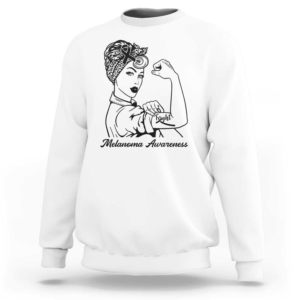 Melanoma Awareness Strong Woman Sweatshirt Feminist Warrior
