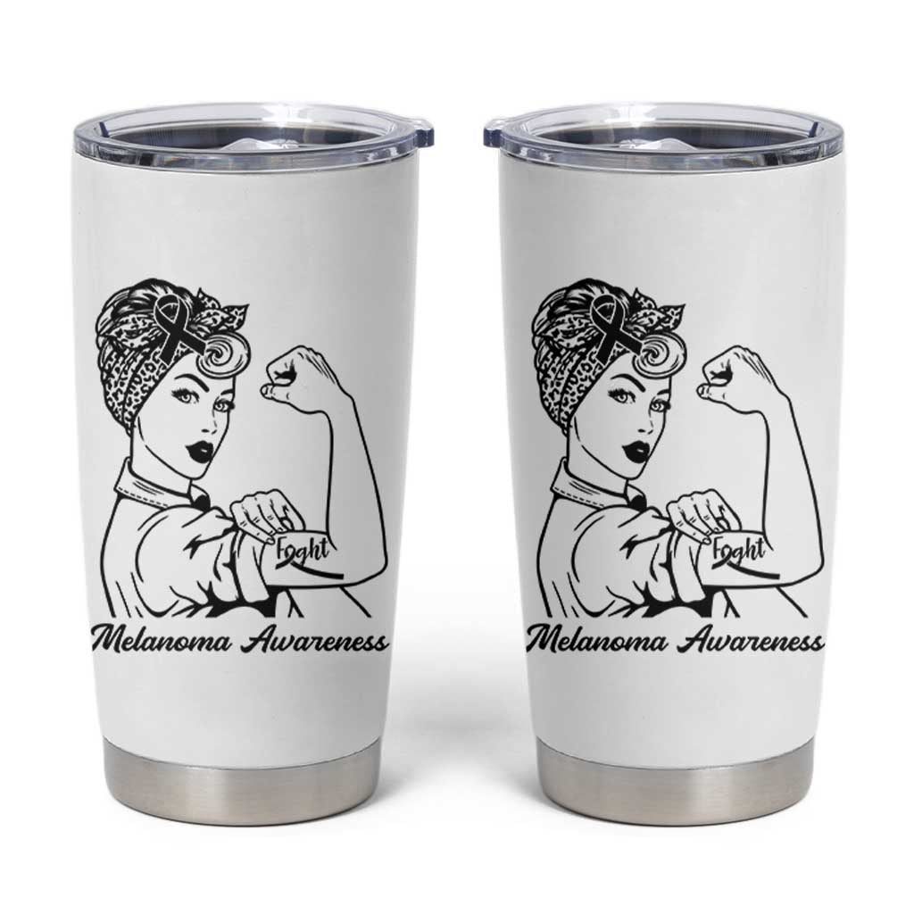 Melanoma Awareness Strong Woman Tumbler Cup Feminist Warrior
