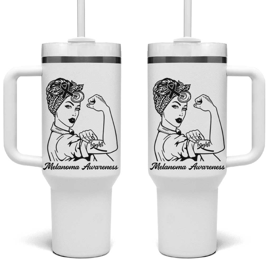 Melanoma Awareness Strong Woman Tumbler With Handle Feminist Warrior