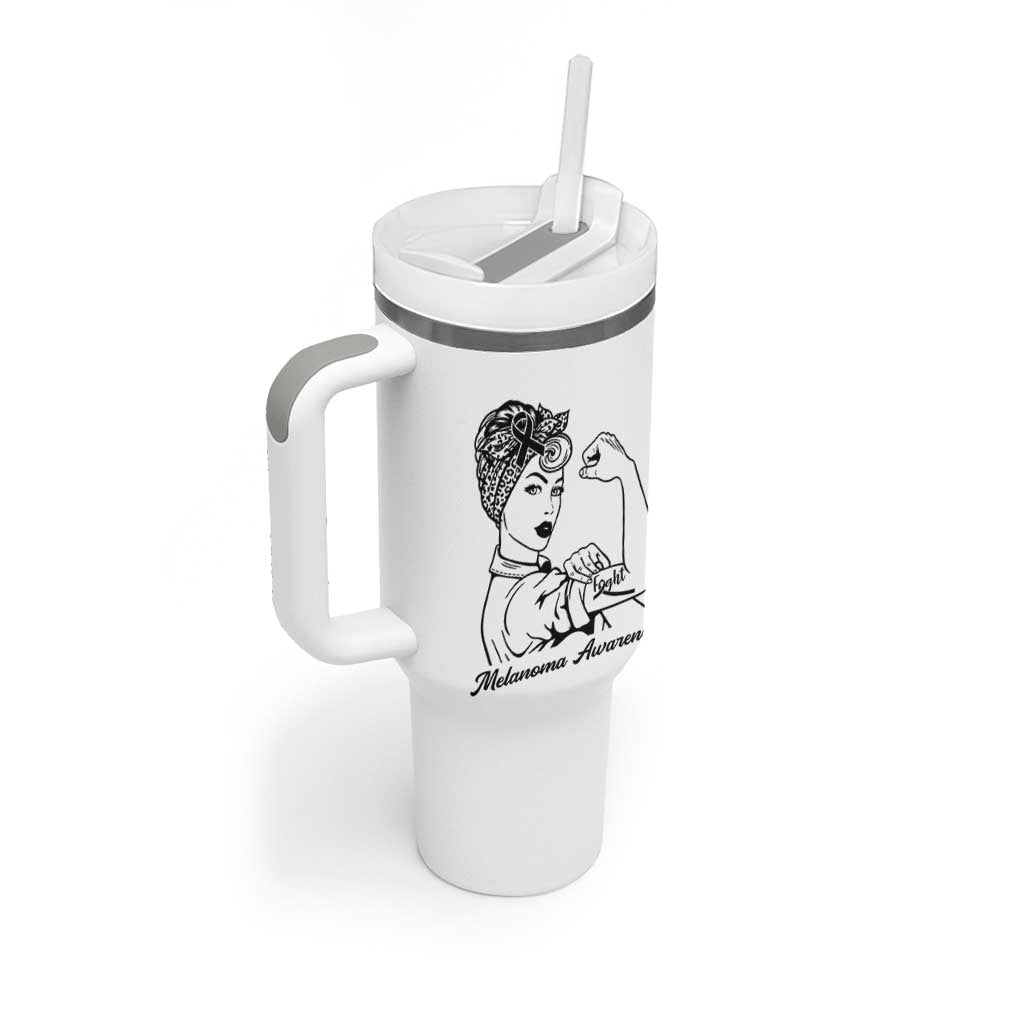 Melanoma Awareness Strong Woman Tumbler With Handle Feminist Warrior