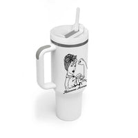 Melanoma Awareness Strong Woman Tumbler With Handle Feminist Warrior