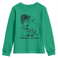 Melanoma Awareness Strong Woman Youth Sweatshirt Feminist Warrior