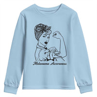 Melanoma Awareness Strong Woman Youth Sweatshirt Feminist Warrior