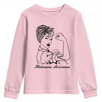 Melanoma Awareness Strong Woman Youth Sweatshirt Feminist Warrior