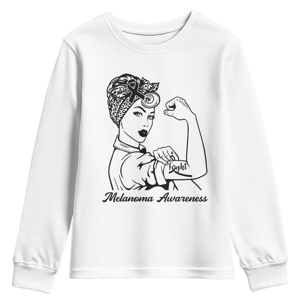 Melanoma Awareness Strong Woman Youth Sweatshirt Feminist Warrior