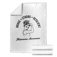 Melanoma Awareness Strong Woman Throw Blanket Brave Strong Resilient Warrior
