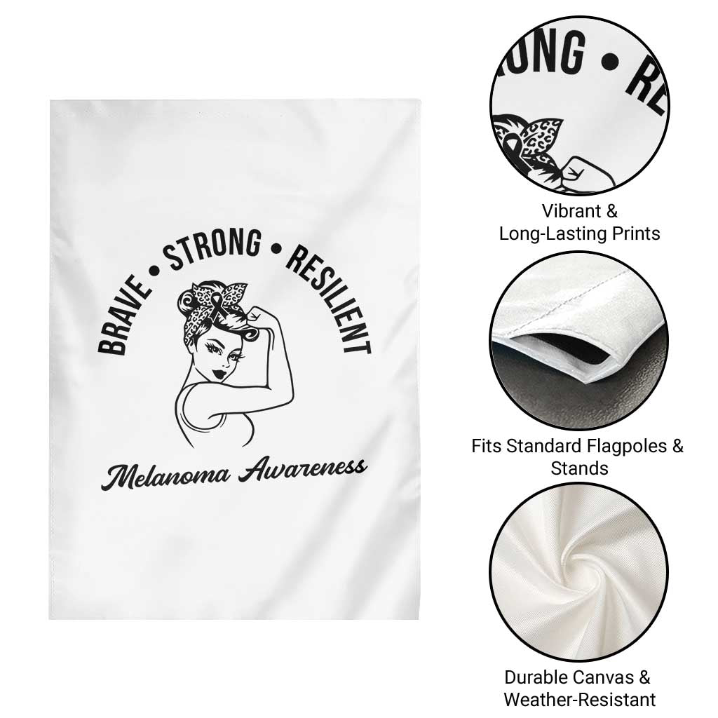 Melanoma Awareness Strong Woman Garden Flag Brave Strong Resilient Warrior