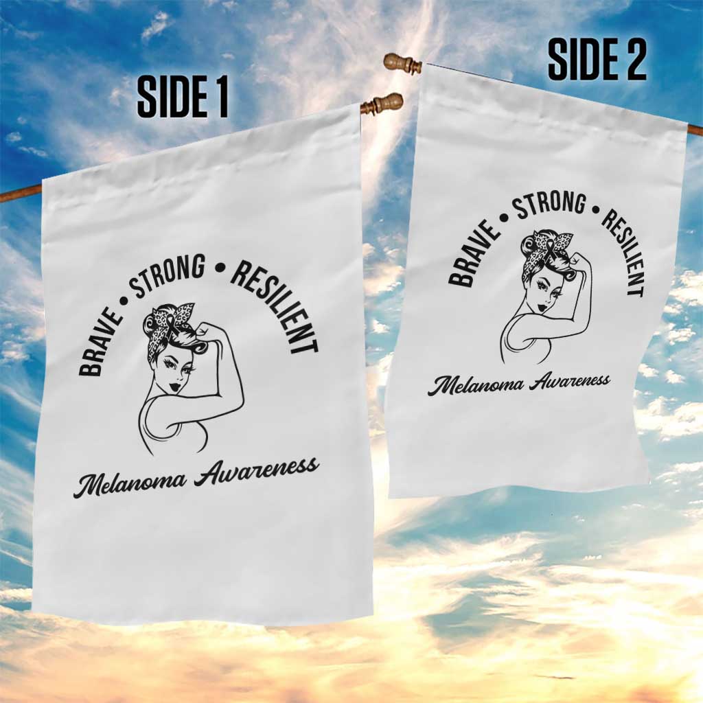 Melanoma Awareness Strong Woman Garden Flag Brave Strong Resilient Warrior