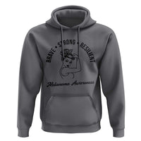 Melanoma Awareness Strong Woman Hoodie Brave Strong Resilient Warrior