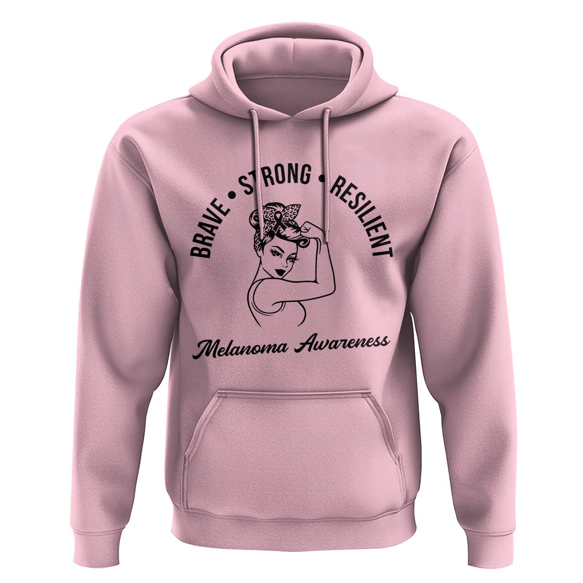Melanoma Awareness Strong Woman Hoodie Brave Strong Resilient Warrior