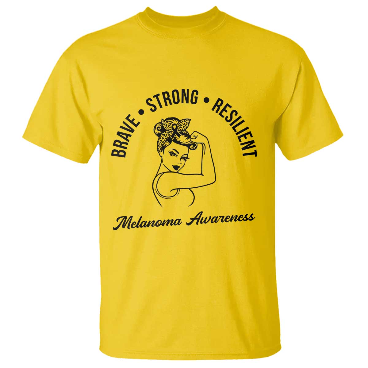 Melanoma Awareness Strong Woman T Shirt Brave Strong Resilient Warrior