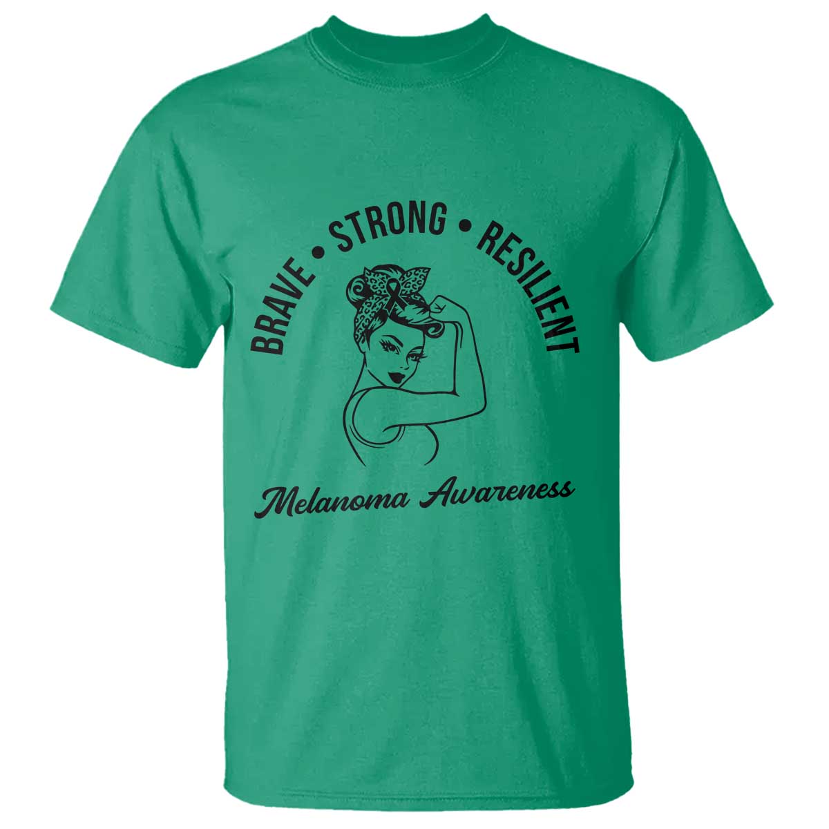 Melanoma Awareness Strong Woman T Shirt Brave Strong Resilient Warrior