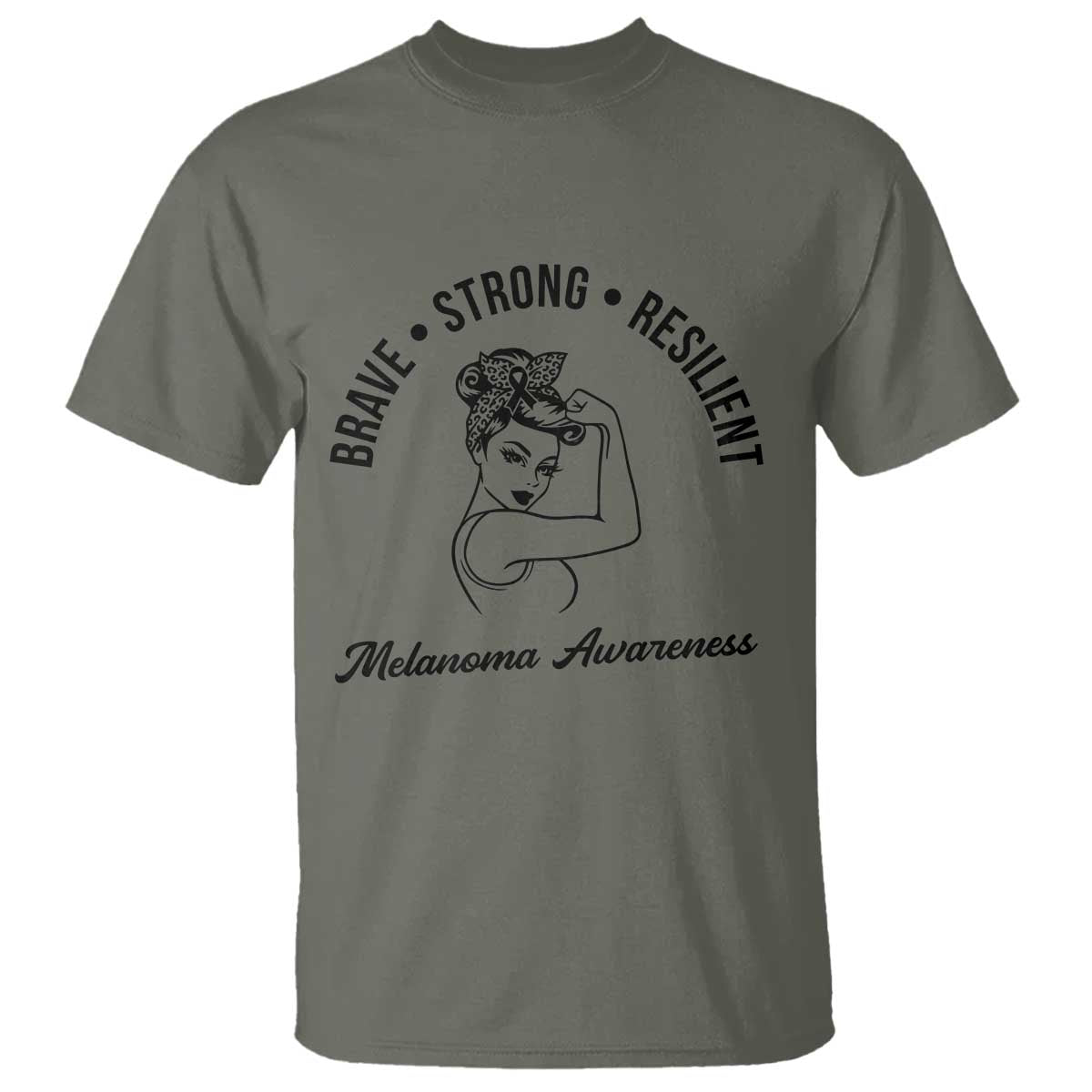 Melanoma Awareness Strong Woman T Shirt Brave Strong Resilient Warrior