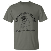 Melanoma Awareness Strong Woman T Shirt Brave Strong Resilient Warrior