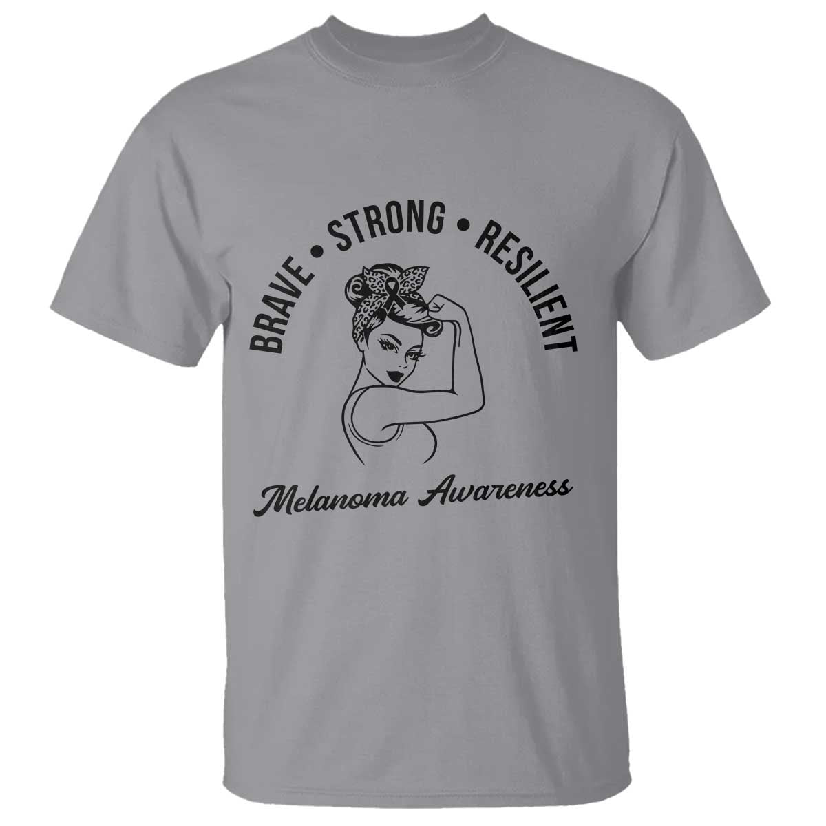 Melanoma Awareness Strong Woman T Shirt Brave Strong Resilient Warrior