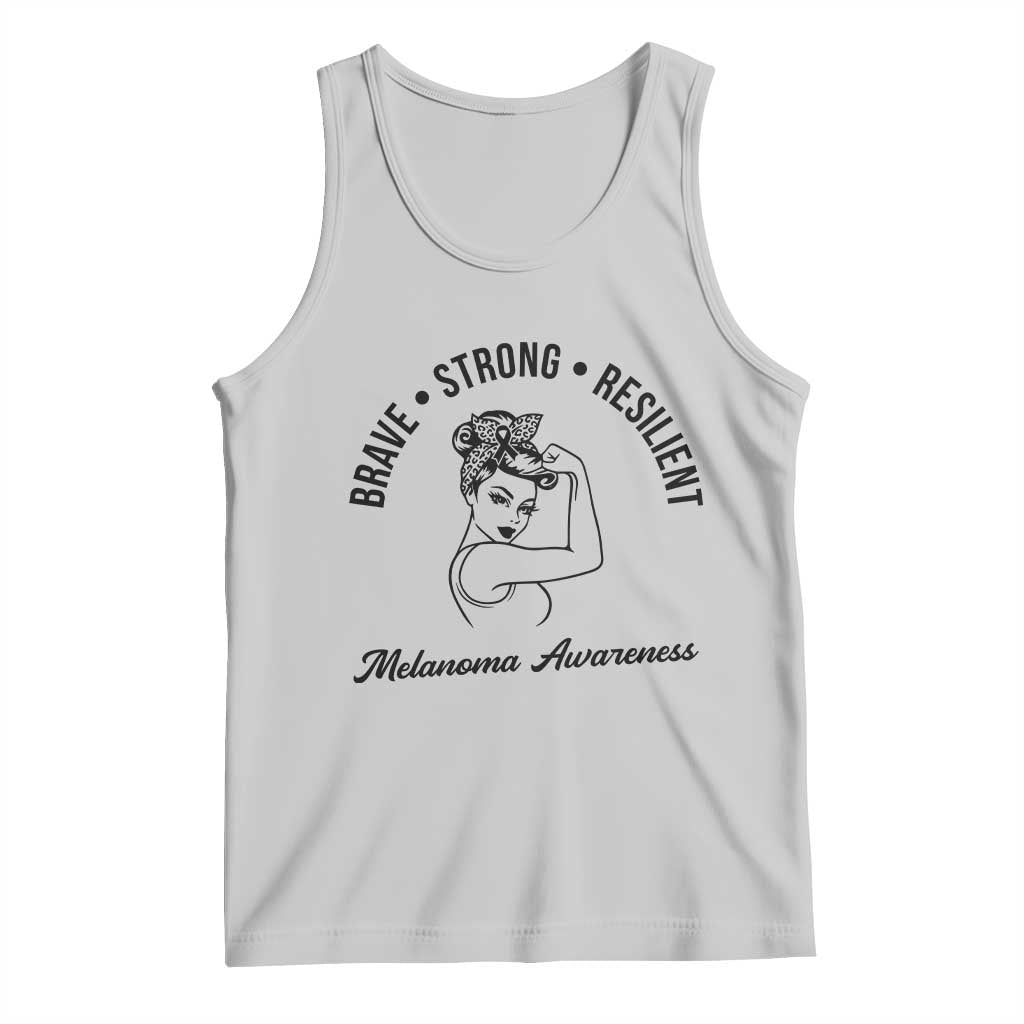 Melanoma Awareness Strong Woman Tank Top Brave Strong Resilient Warrior