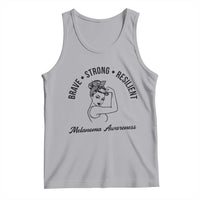 Melanoma Awareness Strong Woman Tank Top Brave Strong Resilient Warrior