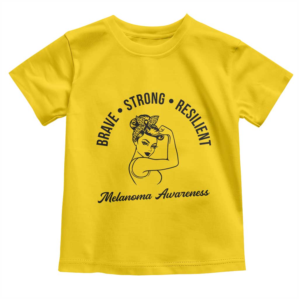 Melanoma Awareness Strong Woman Toddler T Shirt Brave Strong Resilient Warrior